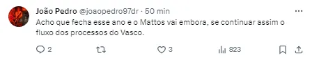 Torcida comenta sobre entrevista de Alexandre Mattos no Vasco