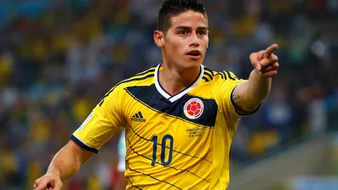RIO DE JANEIRO, BRAZIL – JUNE 28: James Rodriguez of Colombia celebrates scoring his team's second goal and his second of the game during the 2014 FIFA World Cup Brazil round of 16 match between Colombia and Uruguay at Maracana on June 28, 2014 in Rio de Janeiro, Brazil. (Photo by Clive Rose/Getty Images)