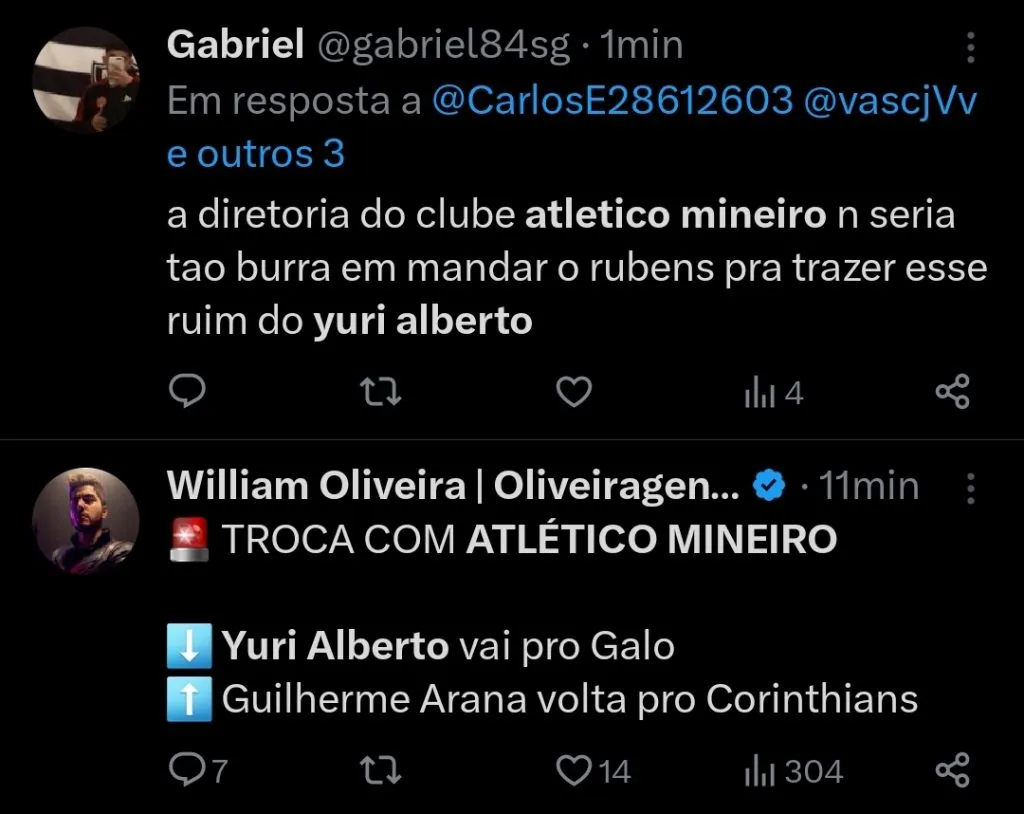 Repercussão via Twitter