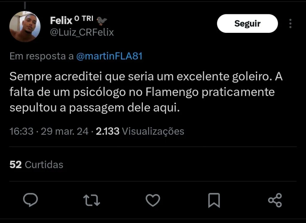 Torcedores do Flamengo elogiam Neneca