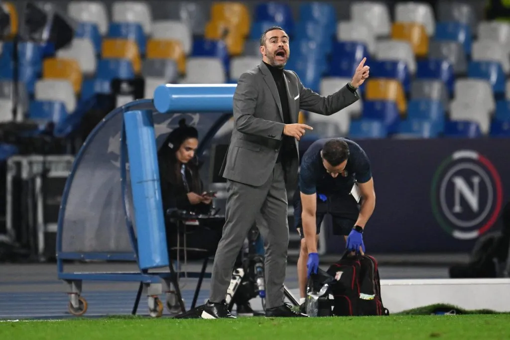 Técnico no duelo diante do Napoli (Photo by Francesco Pecoraro/Getty Images)