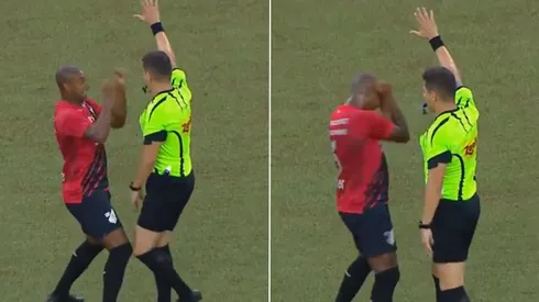 Árbitro dá uma de zagueiro contra o CAP. Foto: Reprodução/Live