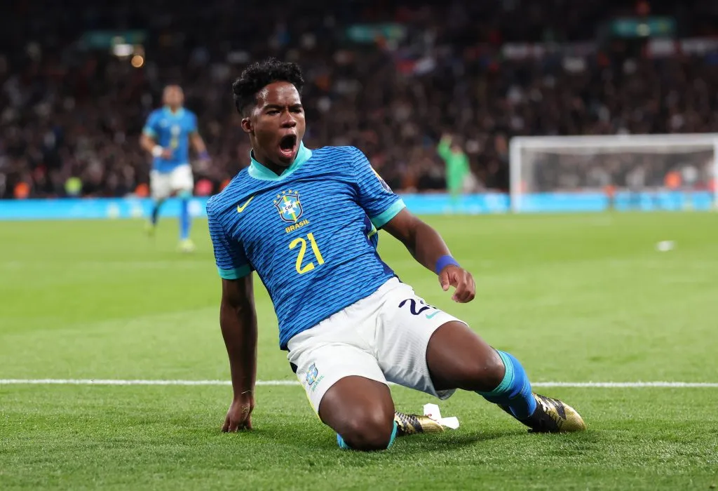 Endrick of Brazil  (Photo by Catherine Ivill/Getty Images)