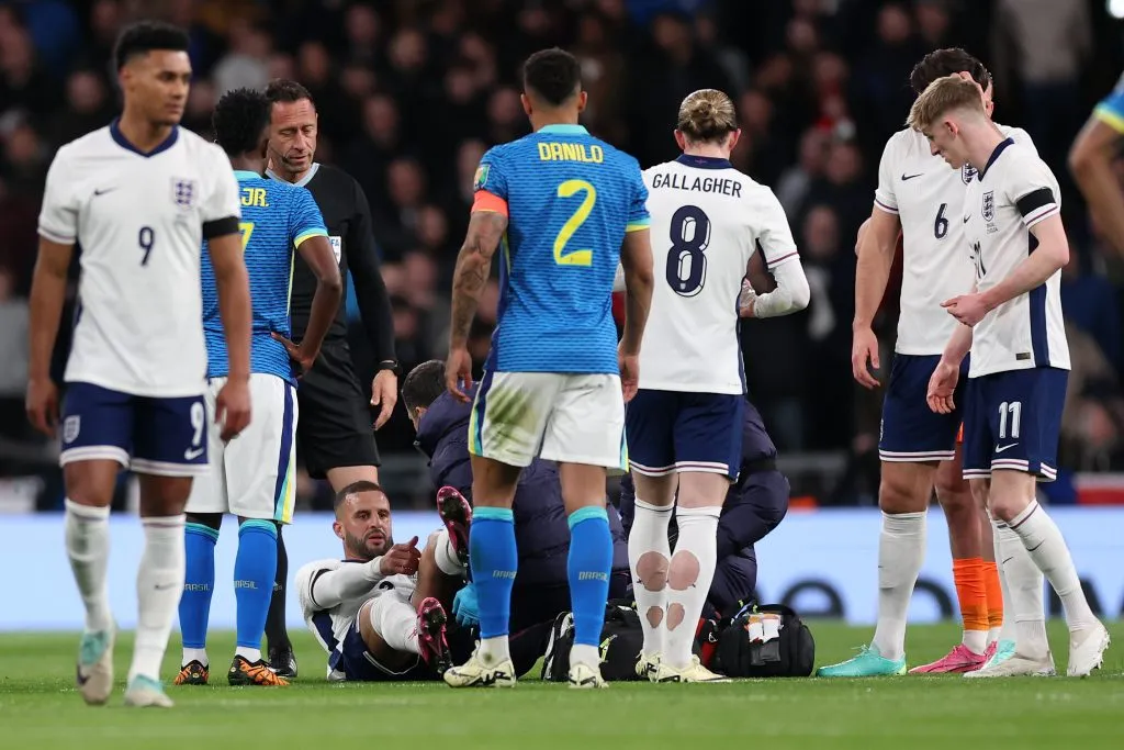 Walker saiu de campo mais cedo na Inglaterra. Foto: Catherine Ivill/Getty Images