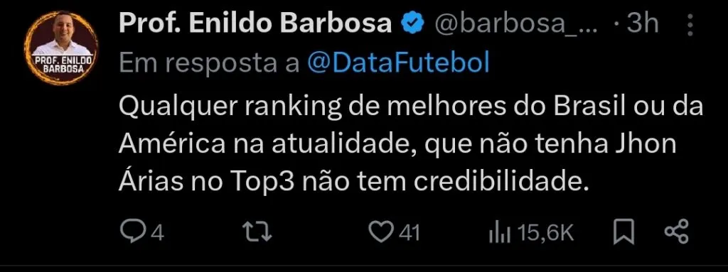 Repercussão via Twitter