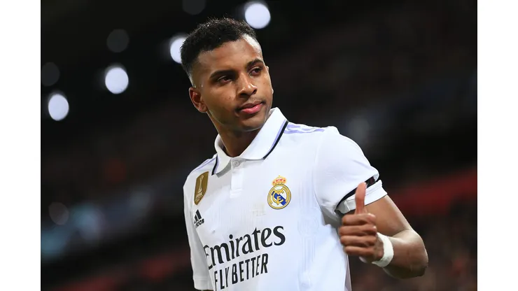 Rodrygo em ação pelo clube merengue. (Photo by Michael Regan/Getty Images)