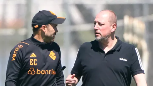 Coudet e Barcellos: Inter segue em busca de reforço no mercado da bola (Foto: Ricardo Duarte/Internacional/Divulgação)