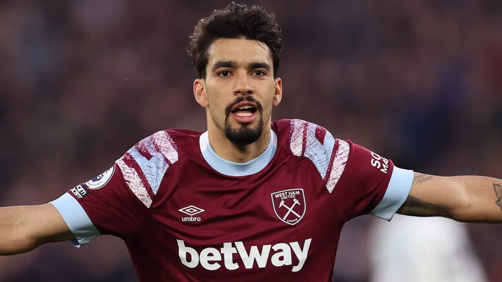 Lucas Paquetá celebrando gol pelo West Ham. (Julian Finney/Getty Images)