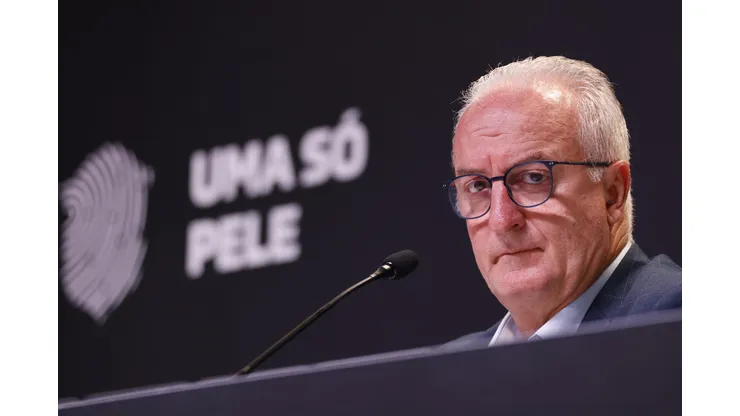 RIO DE JANEIRO, BRAZIL - MARCH 1: Coach of Brazil Dorival Junior speaks during a press conference to announce the squad that will travel to Europe to play friendlies against England and Spain on March 1, 2024 in Rio de Janeiro, Brazil. (Photo by Wagner Meier/Getty Images)