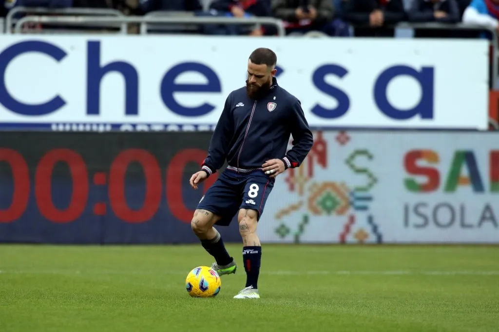 Nahitan Nández pelo Cagliari. (Photo by Enrico Locci/Getty Images)