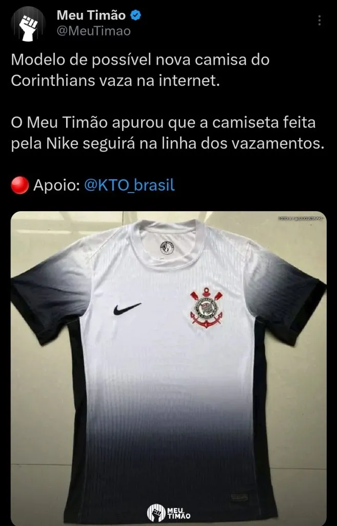 Suposta nova camisa do Timão vazada na web. (Foto: Meu Timão)