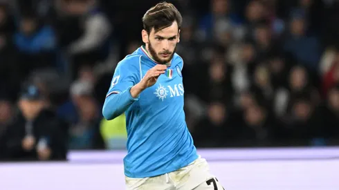 Khvicha Kvaratskhelia of SSC Napoli . (Photo by Francesco Pecoraro/Getty Images)