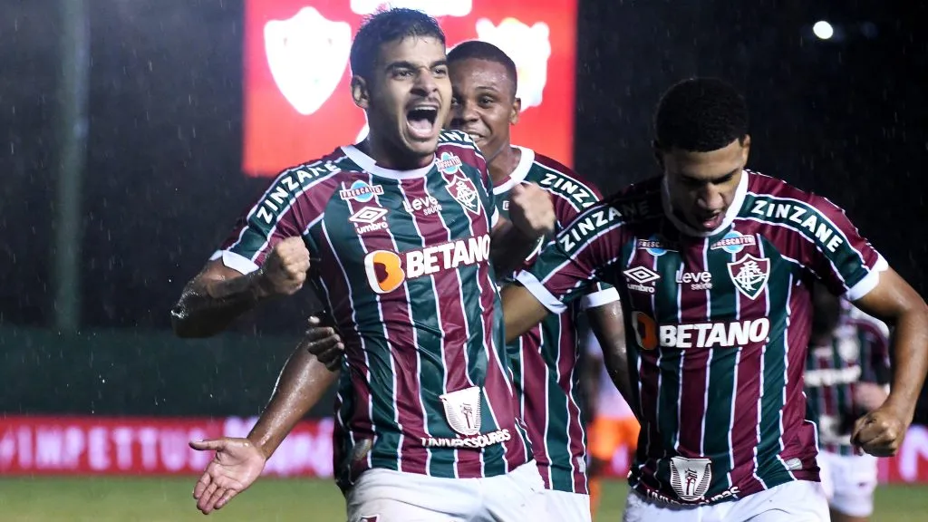 Rio de Janeiro, RJ – Brasil – 28/01/2024 – Luso Brasileiro – João Neto comemorando gol Campeonato Carioca. Jogo Fluminense x Nova Iguaçu. FOTO DE MAILSON SANTANA/FLUMINENSE FC