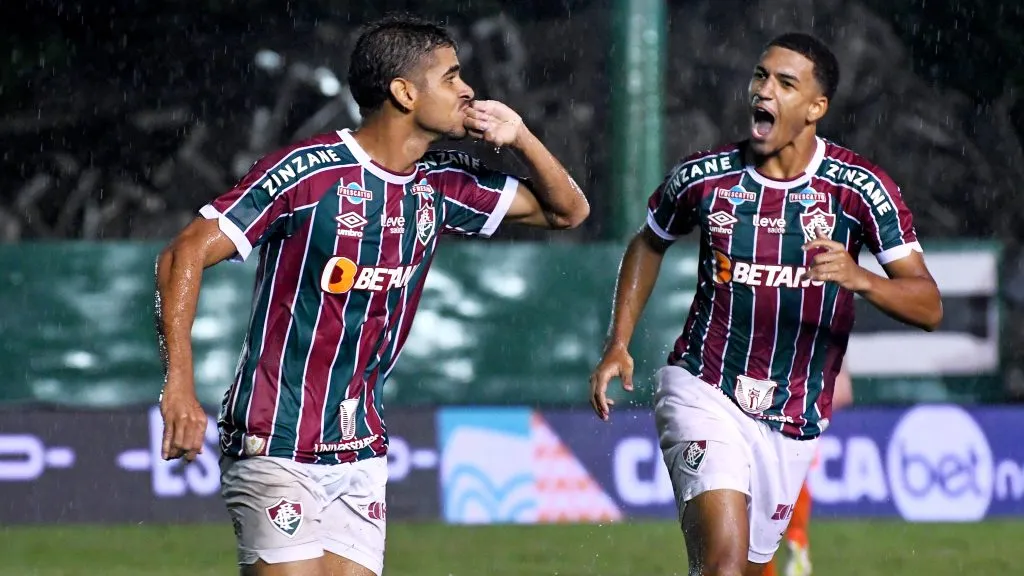 Rio de Janeiro, RJ – Brasil – 28/01/2024 – Luso Brasileiro – João Neto comemorando gol Campeonato Carioca. Jogo Fluminense x Nova Iguaçu. FOTO DE MAILSON SANTANA/FLUMINENSE FC