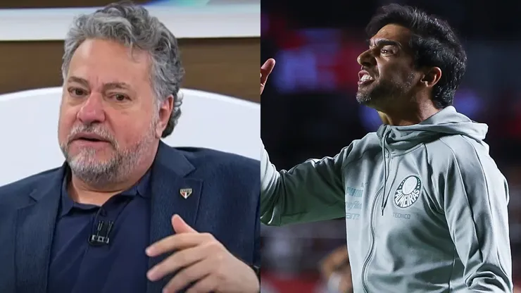 Casares e Abel Ferreira: presidente do São Paulo criticou técnico do Palmeiras (Fotos: Reprodução/YouTube e Fabio Menotti/Palmeiras/Divulgação)