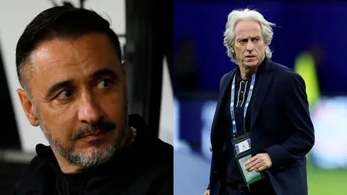 Vítor Pereira fica na frente de Jorge Jesus no Sauditão. Foto Esq.: Ricardo Moreira/Getty Images e Foto Dir.: Yasser Bakhsh/Getty Images