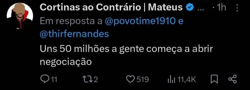 Repercussão via Twitter