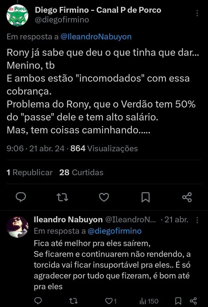 Repercussão via Twitter