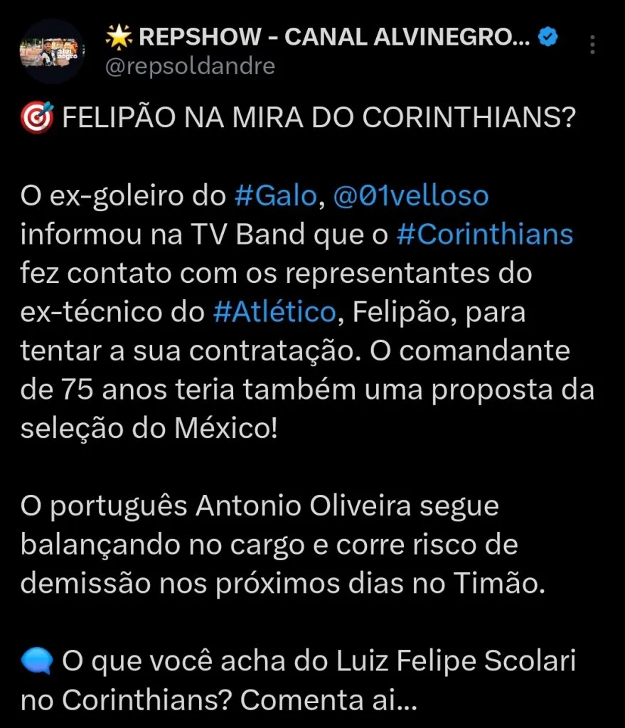 Repercussão via Twitter