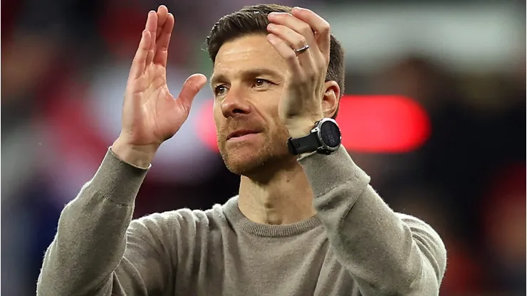 Xabi Alonso, Head Coach of Bayer Leverkusen, . (Photo by Lars Baron/Getty Images)