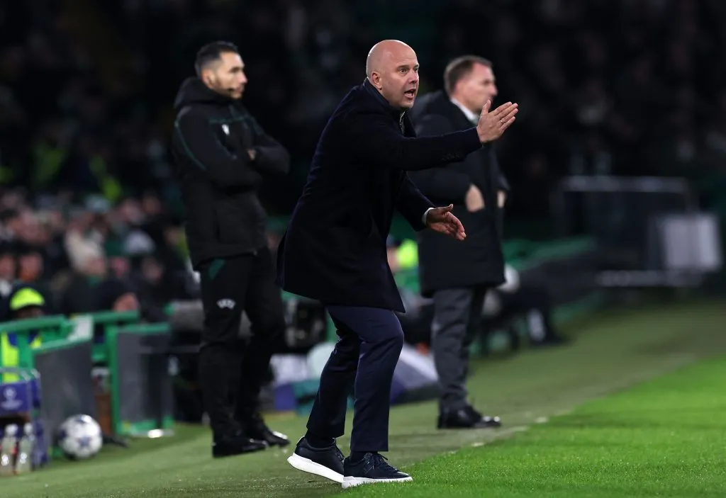 Arne Slot, Head Coach of Feyenoord, . (Photo by Ian MacNicol/Getty Images)
