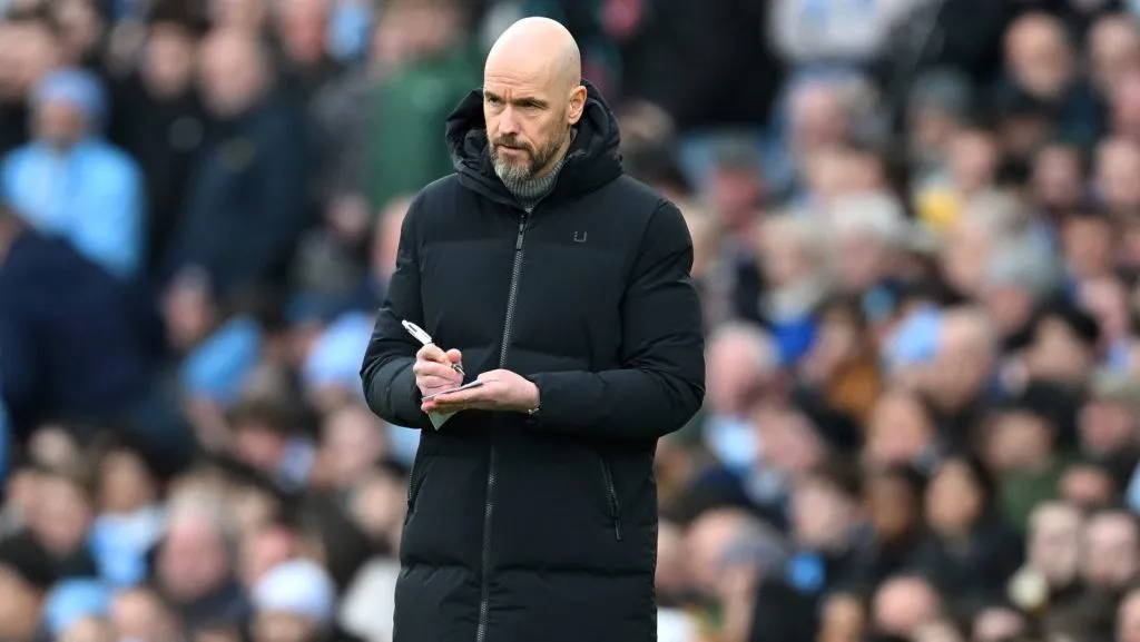 Erik ten Hag, Manager of Manchester United, . (Photo by Michael Regan/Getty Images)
