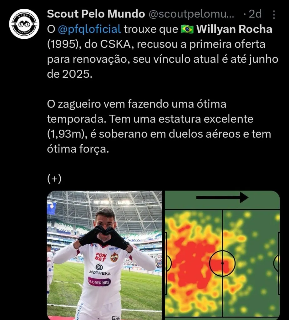 Willyan Rocha tem brilhado na Rússia