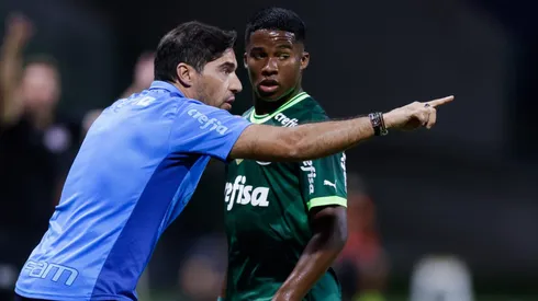 Abel Ferreira, head coach of Palmeiras e Endrick (Photo by Alexandre Schneider/Getty Images)