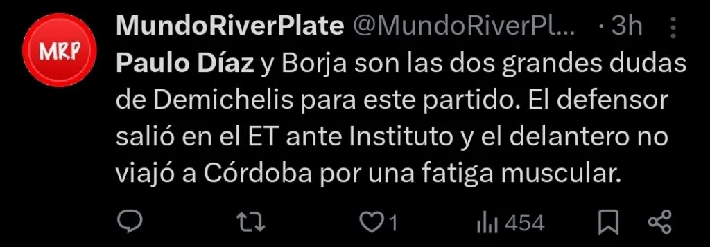 Repercussão via Twitter