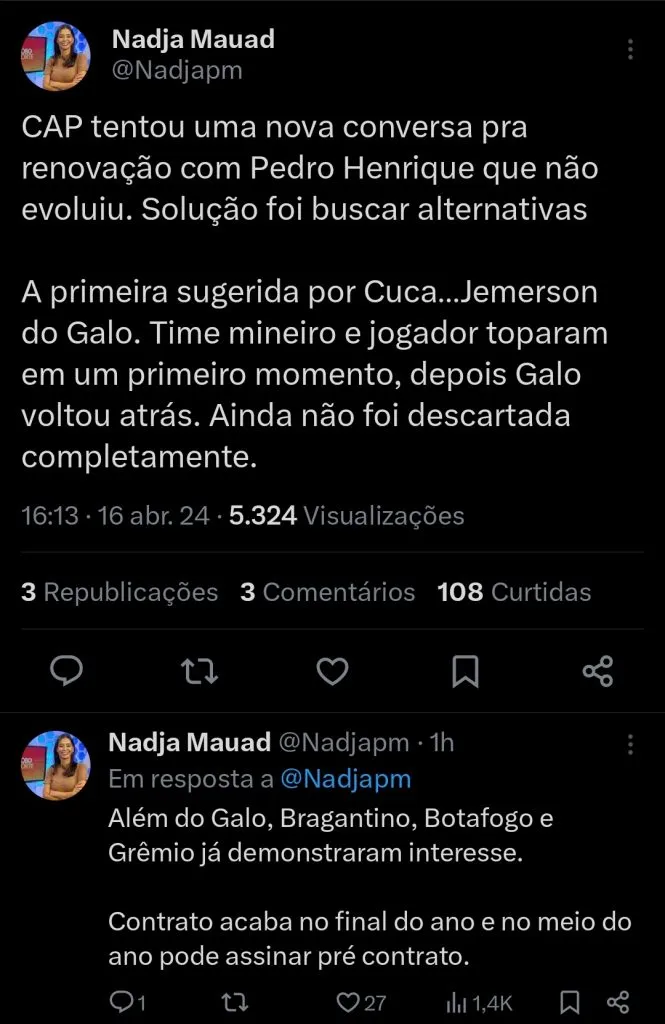 Repercussão via Twitter