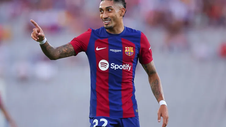 Raphinha marca mais um na Champions League. Foto: Eric Alonso/Getty Images