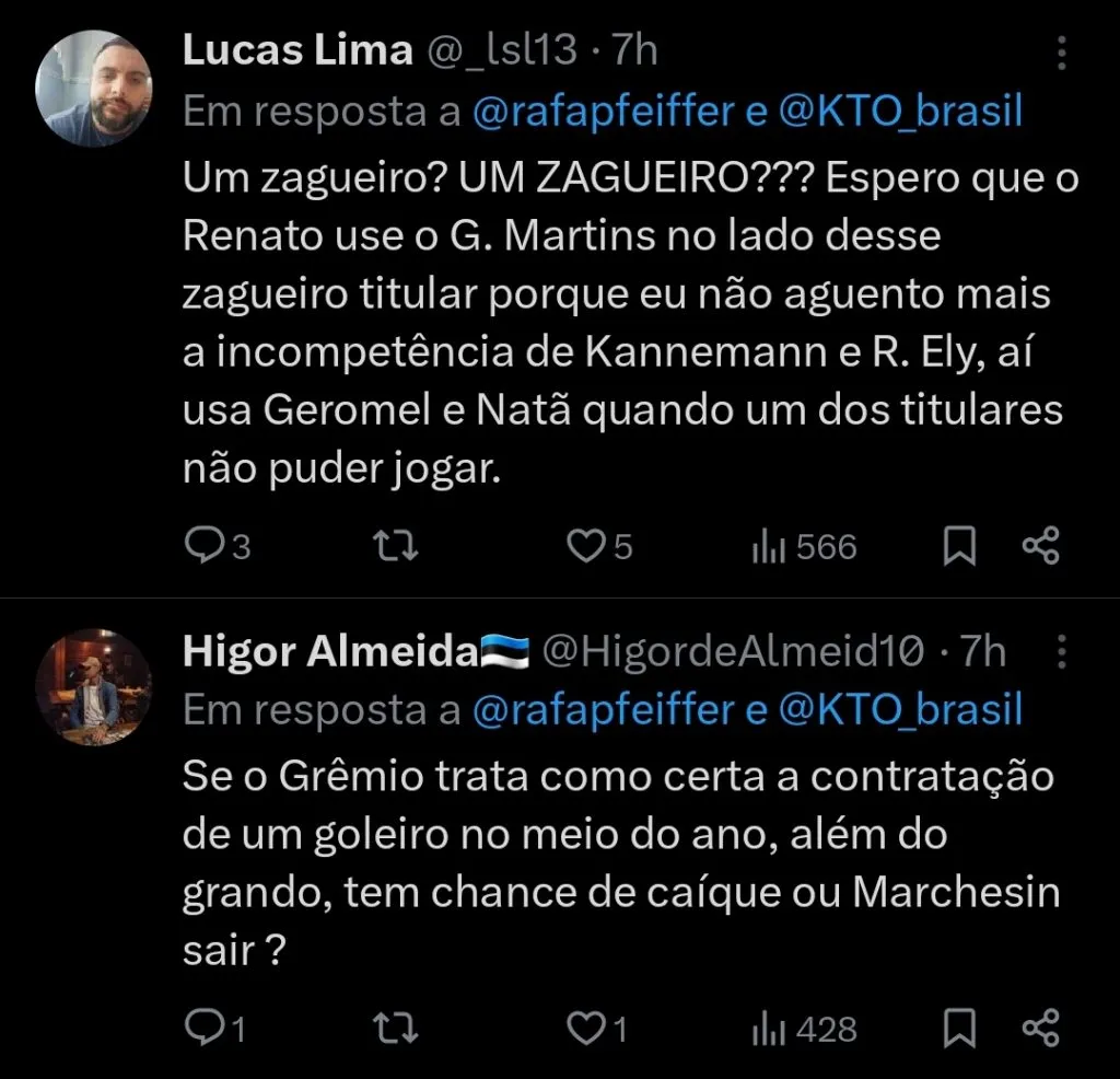 Repercussão via Twitter