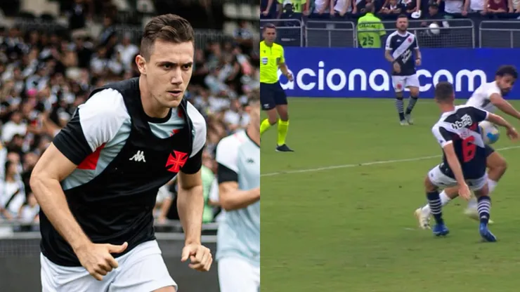 Lucas Piton é pivô de penal contestado pelo Grêmio. Foto: Leandro Amorim/Vasco