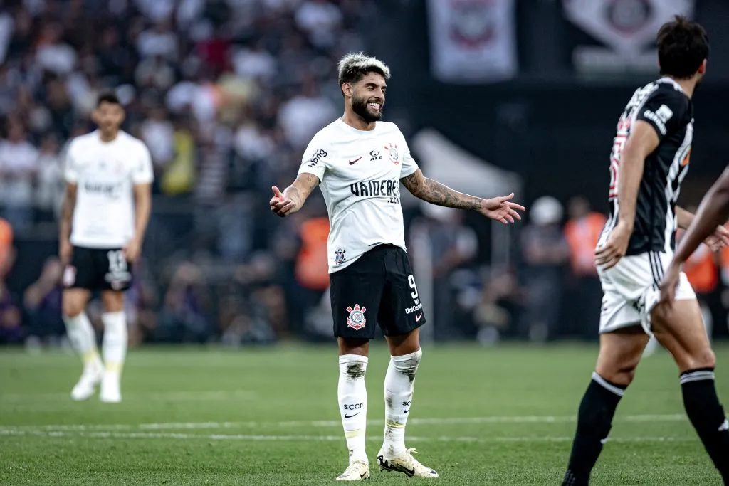 SP – SAO PAULO – 14/04/2024 – BRASILEIRO A 2024, CORINTHIANS X ATLETICO-MG – Yuri Alberto jogador do Corinthians durante partida contra o Atletico-MG no estadio Arena Corinthians pelo campeonato Brasileiro A 2024. Foto: Leonardo Lima/AGIF