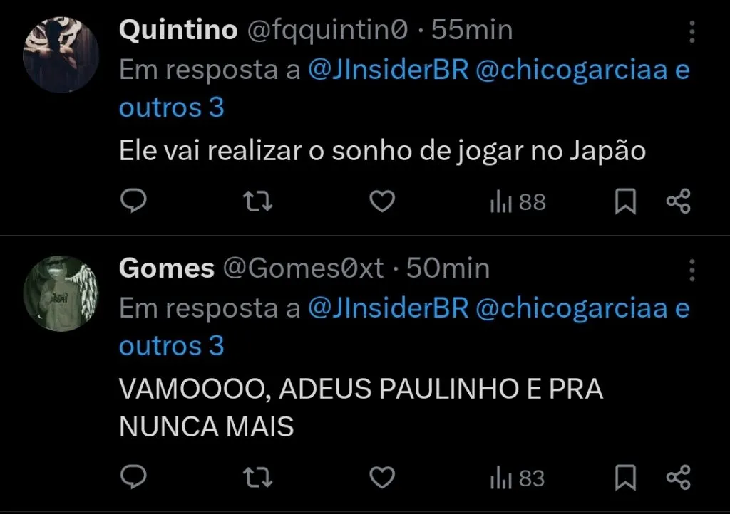 Repercussão via Twitter