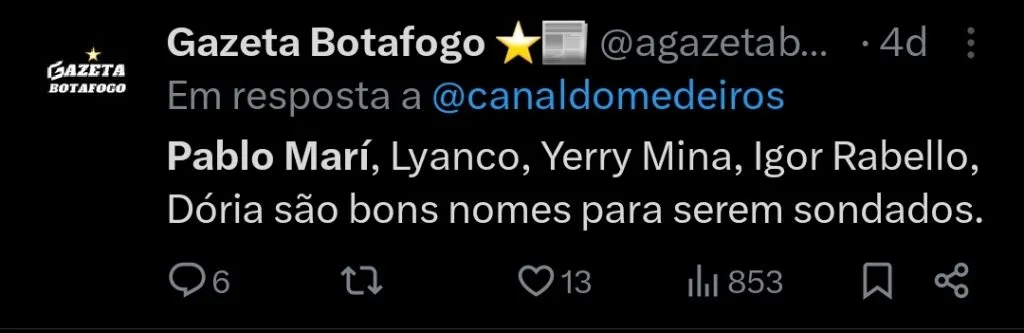 Repercussão via Twitter