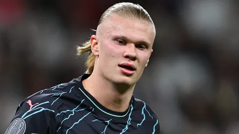 Erling Haaland of Manchester City . (Photo by David Ramos/Getty Images)