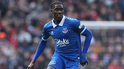 Amadou Onana of Everton . (Photo by Alex Livesey/Getty Images)