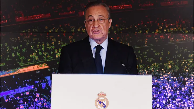 MADRID, SPAIN - MARCH 11: Florentino Perez, President of Real Madrid, at the announcement of Zinedine Zidane as new Real Madrid head coach at Estadio Santiago Bernabeu on March 11, 2019 in Madrid, Spain. Zinedine Zidane returns as Real Madrid manager just 10 months after leaving the Spanish club. (Photo by Denis Doyle/Getty Images)