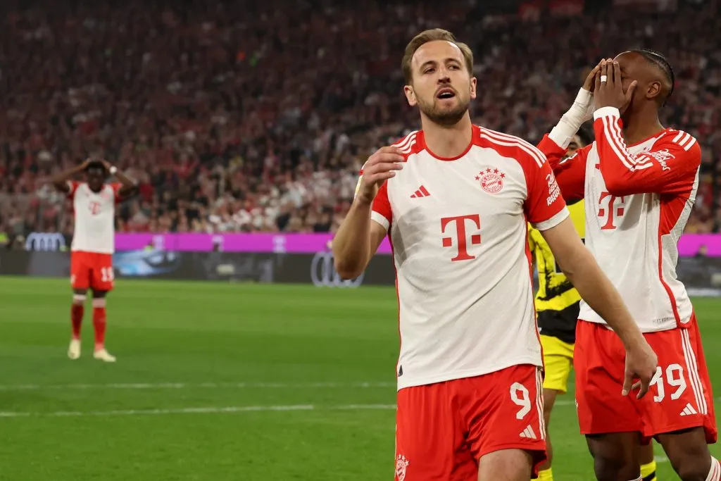 Harry Kane em partida contra o Borussia Dortmund. (Photo by Alexander Hassenstein/Getty Images)