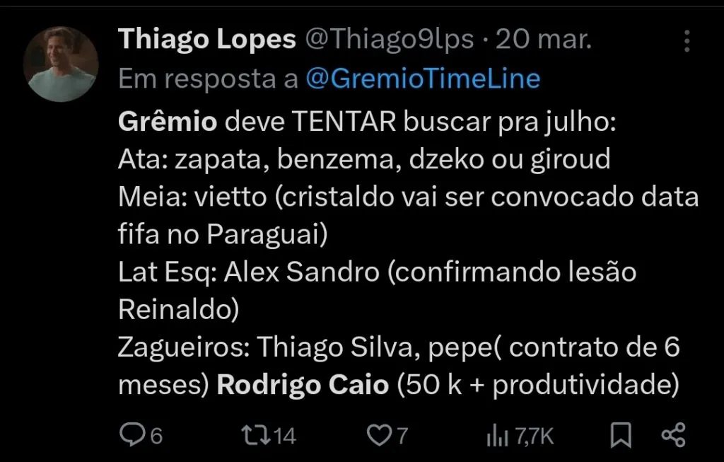 Repercussão via Twitter