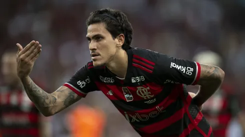 RJ - RIO DE JANEIRO - 30/03/2024 - CARIOCA 2024, NOVA IGUACU X FLAMENGO FINAL - Pedro jogador do Flamengo comemora seu gol durante partida contra o Nova Iguacu no estadio Maracana pelo campeonato Carioca 2024. (Foto: Jorge Rodrigues/AGIF)