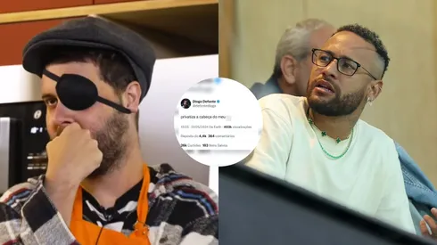Defante e Neymar tem rusgas nas redes sociais. Foto Esq.: Reprodução Podpah/YouTube e Foto Dir.: Yasser Bakhsh/Getty Images