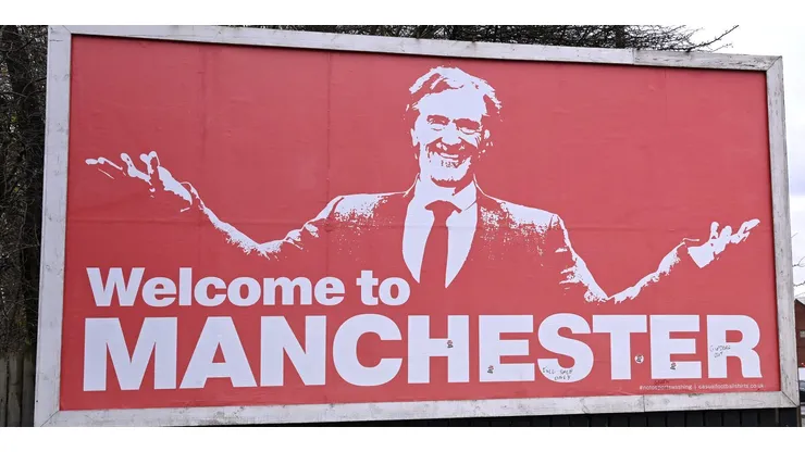 'Welcome To Manchester' prior to the Premier League . (Photo by Stu Forster/Getty Images)