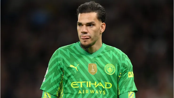 Ederson of Manchester City . (Photo by Justin Setterfield/Getty Images)