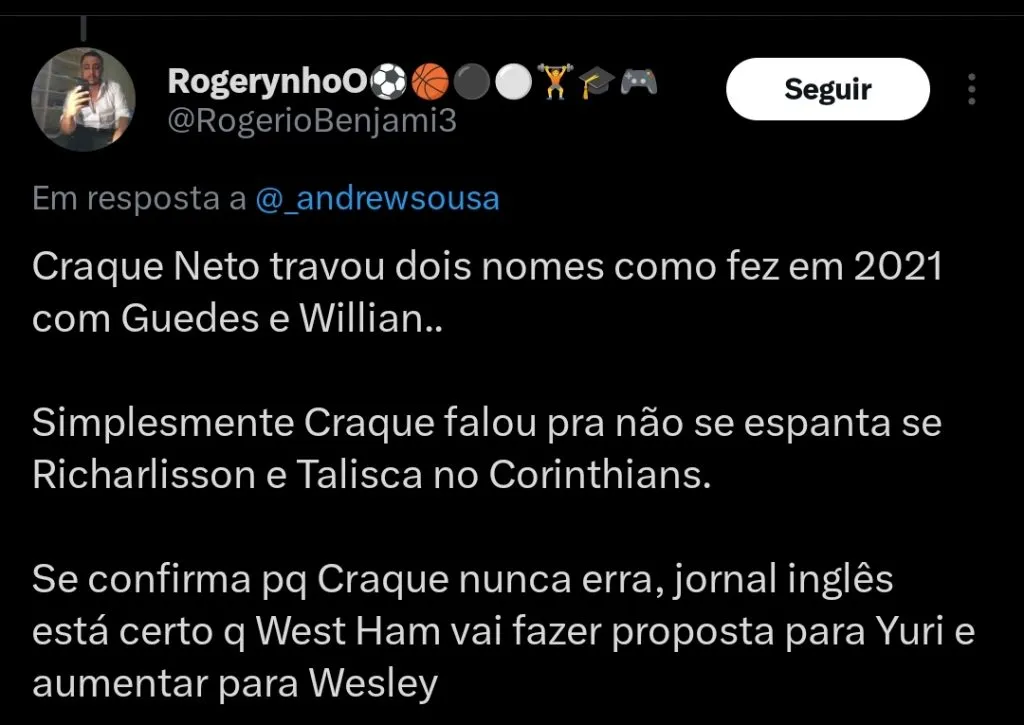 Talisca é desejado pela torcida do Corinthians