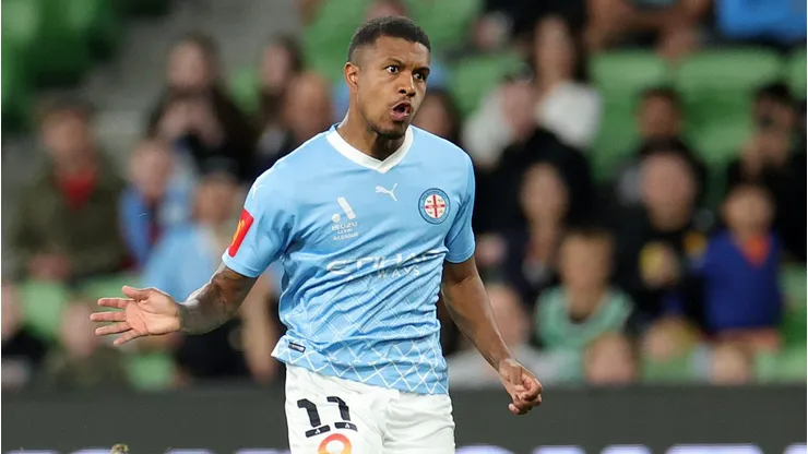 Léo Natel of Melbourne City . (Photo by Kelly Defina/Getty Images)