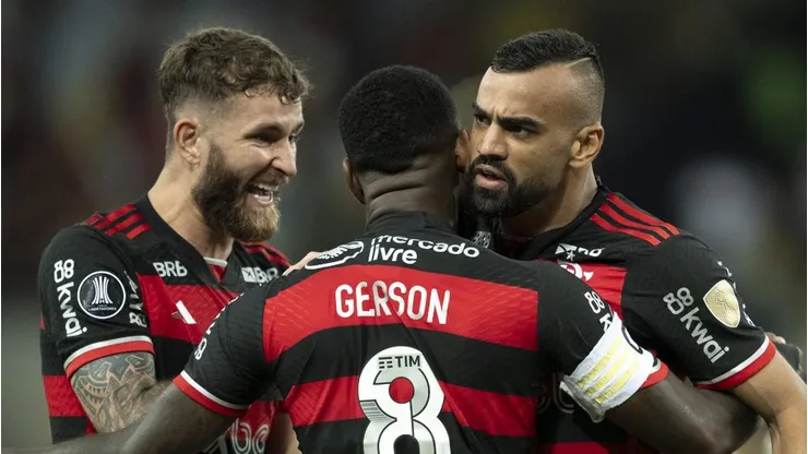 Fabrício Bruno, Léo Pereira e Gerson juntos no Flamengo. Foto: Jorge Rodrigues/AGIF