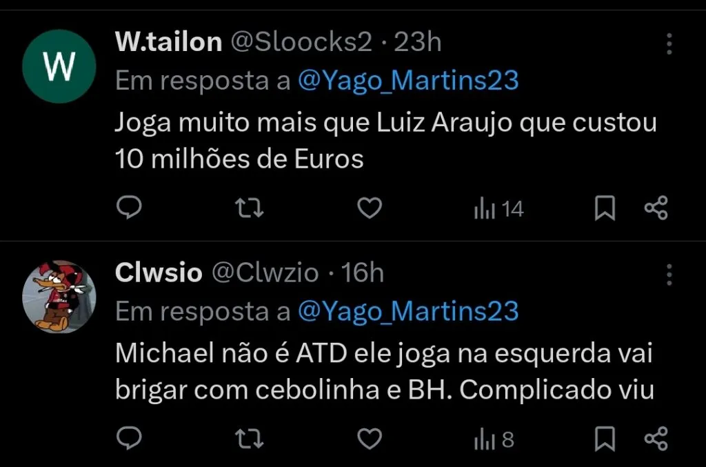 Repercussão via Twitter