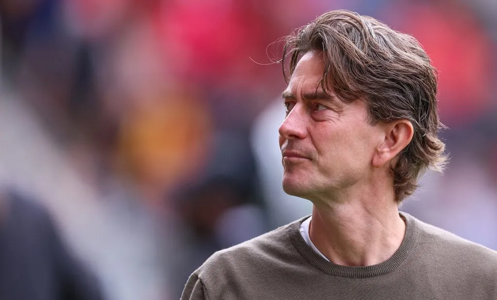 Thomas Frank during the Premier League  (Photo by Richard Pelham/Getty Images)